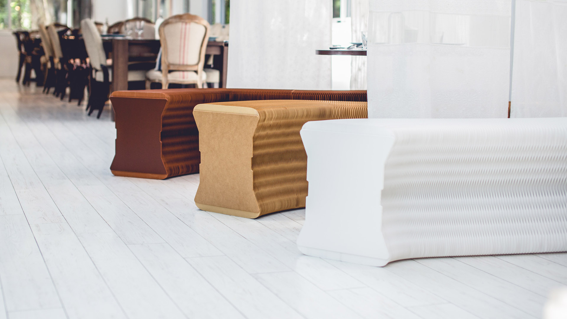 Cardboard furniture,eco-friendly furniture,Flexible furniture,Event furniture,Paper furniture